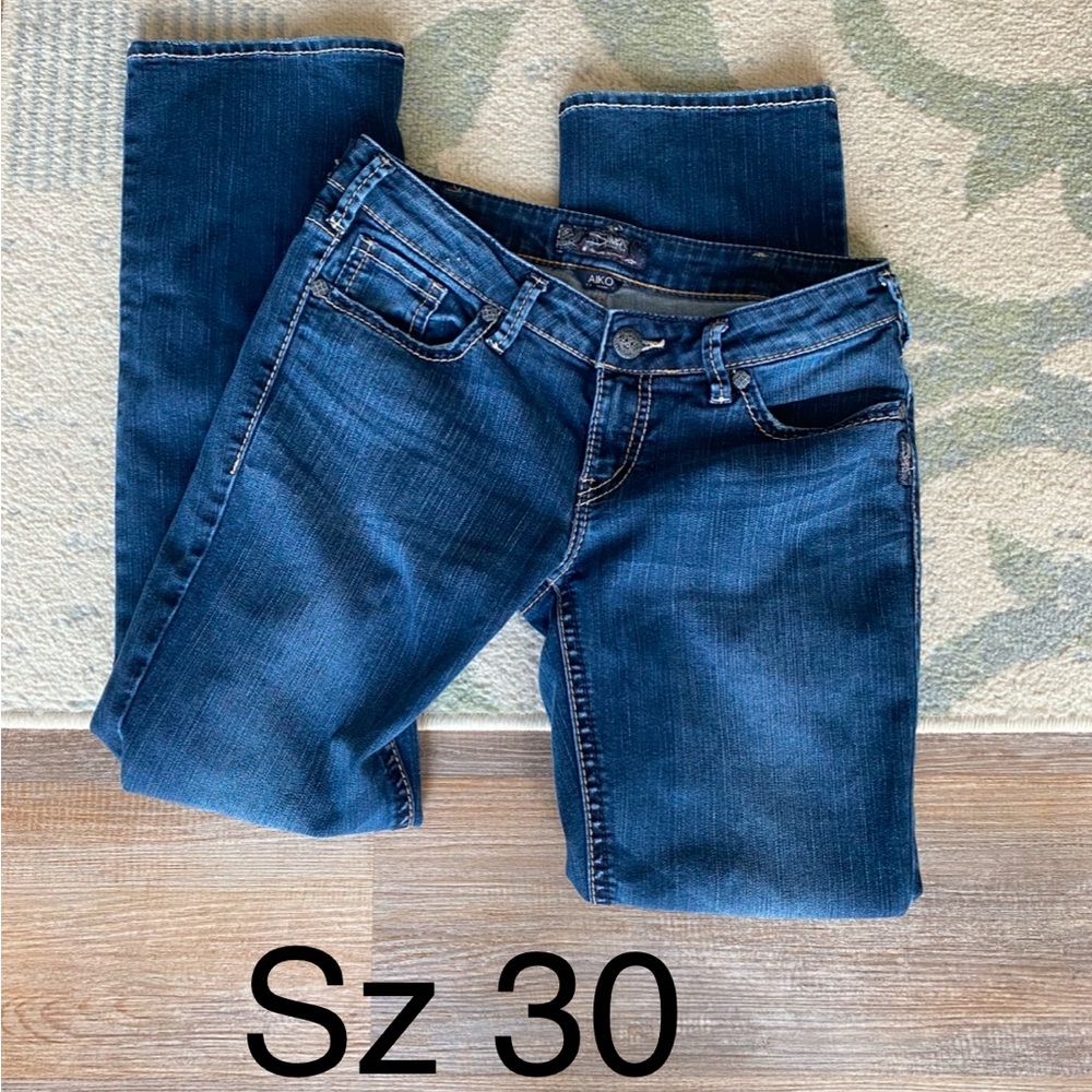 Women’s silver aiko slim boot jeans size 30